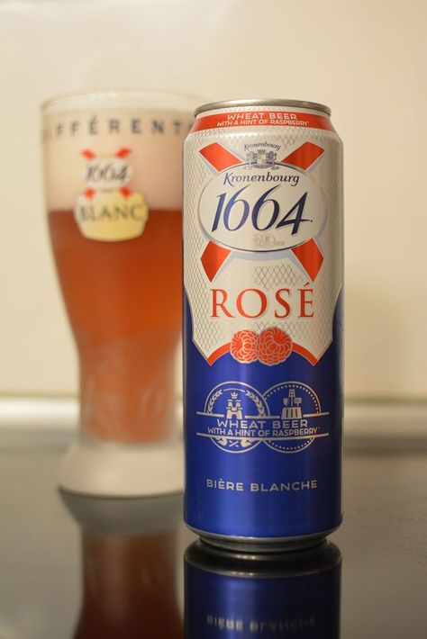 Kronenbourg 1664 Rose beer Wheat Beer, Glass Sink, The Taste, Energy Drink Can, Red Bull, Beer Bottle, Wheat, Beverage Can, Raspberry