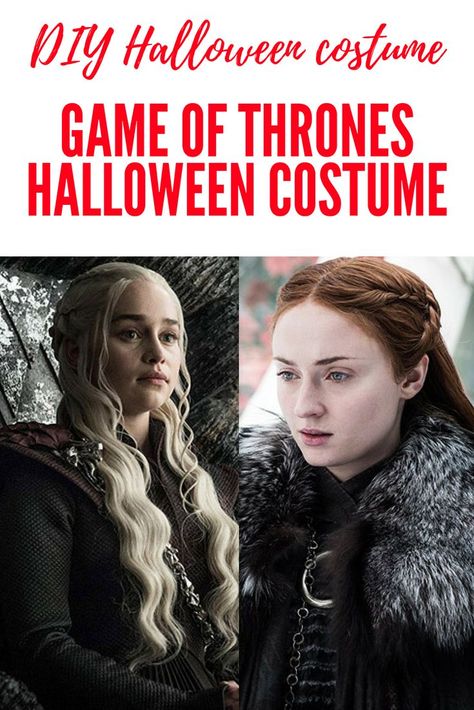 Halloween is coming! Find out how to make your own DIY Game Of Thrones Halloween costumes for the characters Daenerys and Sansa Stark using cheap pieces on SHEFinds.com. #halloween #diyhalloweencostume #gameofthrones #khaleesi #sansa Sansa Stark Halloween Costume, Diy Game Of Thrones Costume, Game Of Thrones Family Costume, Danaerys Targaryen Costume, Khaleesi Costume Diy, Sansa Cosplay, Khaleesi Halloween Costume, Game Of Thrones Halloween Costumes, Sansa Stark Costume