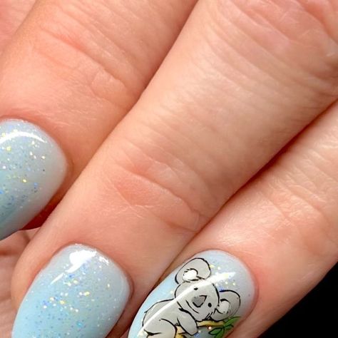 Koala Nails, Acrylic Extensions, Tree Hugging, Uk Nails, Almond Tree, Cuticle Care, Glitter Acrylic, Glitter Acrylics, Classy Nails