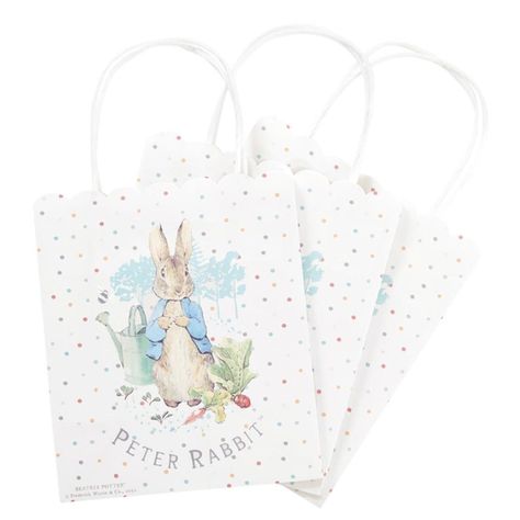 Peter The Rabbit, Rabbit Paper, Paper Carrier Bags, Rabbit Family, Paper Party Bags, Peter Rabbit Party, Easter Event, Classic Party, Simple Gift Wrapping