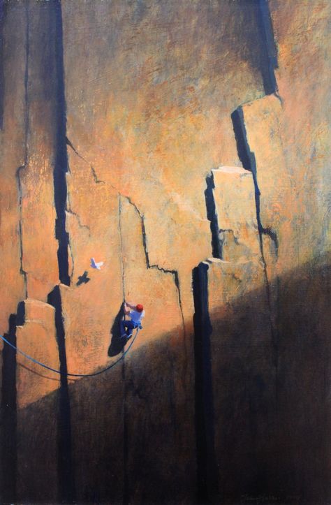 John Harris - cover of Climbers by M John Harrison John Harris, Climbing Art, John Harrison, 70s Sci Fi Art, Science Fiction Illustration, Rock Climbers, Cave Paintings, Science Fiction Art, Art Gallery Room