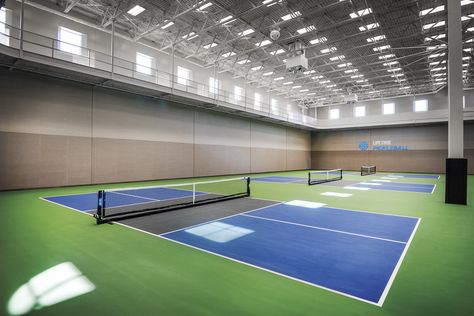 The racket sport is part badminton, part pingpong, part tennis, and fun for all, with pickleball courts across the Twin Cities. Badminton Court Aesthetic, Indoor Pickleball Court, Indoor Pickleball, Whiffle Ball, Pickleball Courts, Badminton Net, School Building Design, Wiffle Ball, Badminton Court