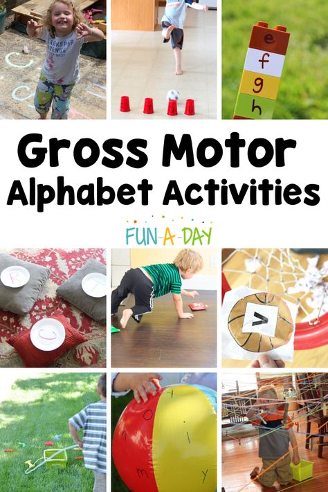 Alphabet activities that involve the whole body! If children can connect an action while learning something new, it is easier for them to retain that information. Gross motor games, when paired with the alphabet, are magical learning tools for preschool! Number Gross Motor Activities Preschool, Large Motor Games For Preschoolers, Action Based Learning Activities, Letter Movement Activities, Letter Games For Preschool Whole Group, Preschool Large Motor Activities, Large Motor Activities For Preschoolers, Gross Motor Games, Physical Literacy