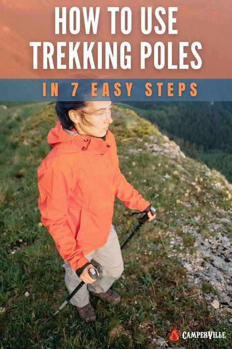 how to use trekking poles to go hiking and backpacking Hiking Poles Women, Trekking Poles How To Use, Trekking Gear, Walking Poles, Wild Camping, Hiking Poles, Hiking Sticks, Thru Hiking, Ultralight Backpacking