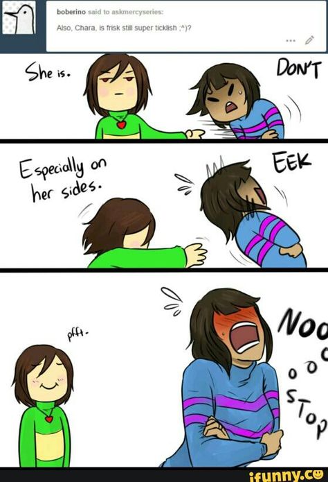 So cute!! Ask Mercy Series Undertale, Xtale Frisk Fanart, Xtale Frisk, Ticklish Fanart, Toriel And Frisk, Sans And Toriel, Frisk From Undertale, Undertale Puns, Undertale Comic Frisk