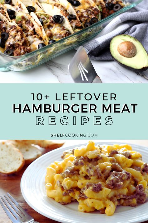 If you cooked a few too many burgers for that weekend cookout, consider yourself lucky. These easy leftover hamburger recipes are the flipping best! Leftover Hamburger Recipes, Leftover Hamburgers, Layered Potato Casserole, Cook Once Eat Twice, Survival Recipes, Shelf Cooking, Beef Patties Recipes, Hamburger Recipes Patty, Leftover Meatloaf