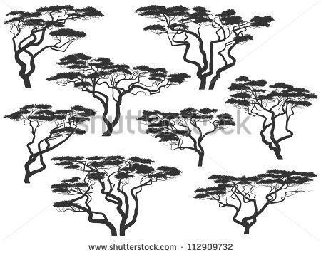 Africa Trees, Africa Drawing, Tree Silhouette Tattoo, African Tree, Umbrella Tree, African Dolls, African Paintings, Acacia Tree, Tree Images