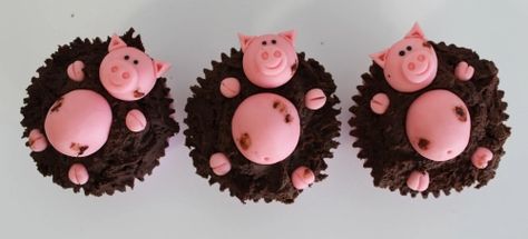 Pigs In The Mud, Animal Cupcakes Easy, Mud Cupcakes, Pig Cupcakes, Pig In Mud, Cute Marshmallows, Hello Cupcake, Pink Marshmallows, Cupcakes Ideas