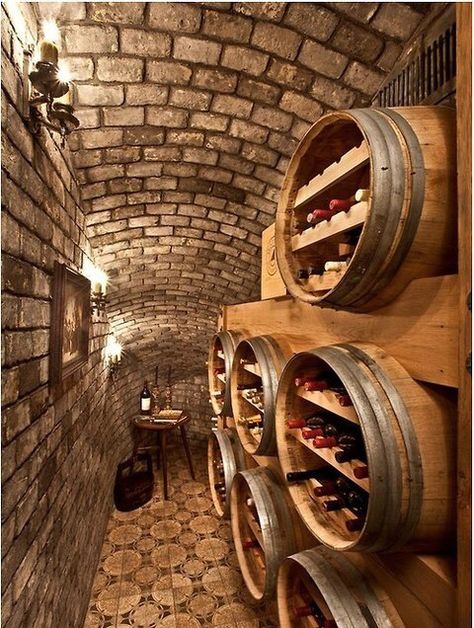 Wine cellar Wine Cellar Basement, Wine Bottle Storage, Wine Cave, Home Wine Cellars, Wine Cellar Design, Cellar Design, Wine Barrels, Wine Cellars, Wine Decor