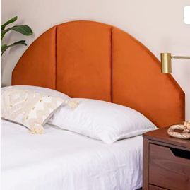 Half Circle Headboard Fabric, Orange Headboard, Colorful Headboard, Arched Headboard, Hello Honey, Queen Size Headboard, Velvet Headboard, King Size Headboard, Purple Rooms