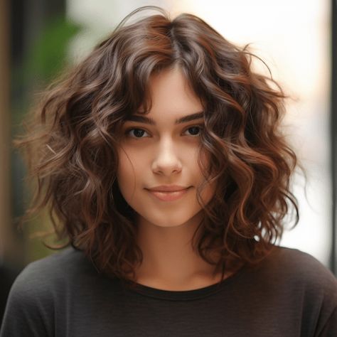 Above The Shoulder Wavy Haircuts, Medium Length Haircut Brunette Layers, Shoulder Length Haircuts Wavy Hair, Short Hair For Wavy Hair Naturally Curly, Shoulder Length Layered Wavy Hair, Curly Wavy Shoulder Length Hair, Thick Wavy Haircuts Short, Wavy Haircut Round Face, Medium Length Hair With Layers Wavy Naturally Curly