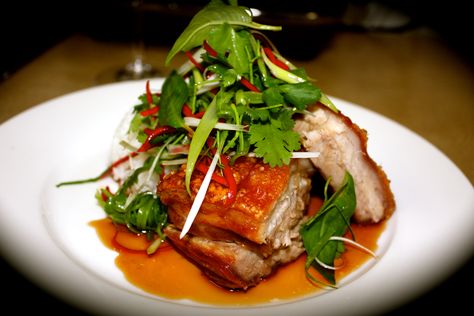 Crispy Pork Belly with Asian Style Caramel Sauce and Herb Salad http://emsfoodforfriends.com.au/crispy-pork-belly-with-asian-style-caramel-sauce-and-herb-salad/ Asian Pork Belly Recipes, Pork Belly Recipes Easy, Asian Pork Belly, Food For Friends, Friends Recipe, Asian Slaw Recipe, Pork Belly Recipes Crispy, 5 Course Meal, Pork Sauce