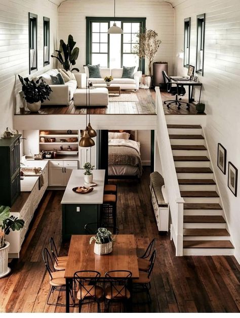 Loft House Design, Tiny House Loft, Tiny House Layout, House Loft, Tiny House Inspiration, Loft House, Tiny House Decor, Tiny House Interior, Tiny House Cabin