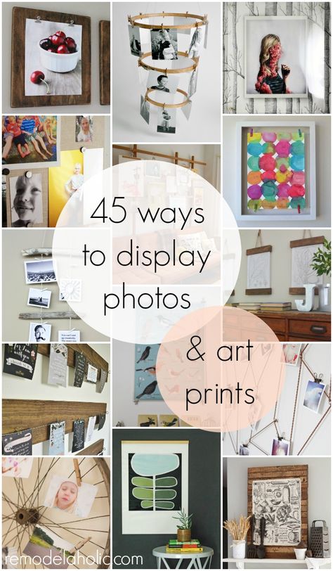 45 Ways to Display Photos and Art Prints - for when you're wondering what to do with printed photos and all those free printables! Featured on Remodelaholic.com #artwork #photodisplay Ways To Display Photos, Outside Fall Decor, Display Photos, Wall Gallery, Panel Art, Free Prints, Art Display, Diy Wall Art, Photo Displays