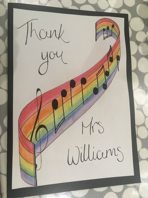 Music teacher thank you Card Ideas For Music Teacher, Music Teacher Thank You Card, Music Teacher Card Ideas, Teachers Day Card For Music Teacher, Teachers Day Card For Maths Teacher, Card For Music Teacher, Music Teacher Appreciation Gifts, Music Teacher Appreciation, Teacher's Day Card Ideas