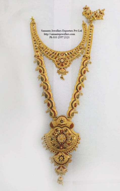 #goldranihaar #goldsitahaarwithweightandprice #bridalranihaar#bridalgoldlongnecklaceset #goldlongharamdesigns #golduset #goldranihaardesigns #longnecklace #samantajewellers  #ranihaargold #sitahaar #sitahaardesigns #goldlongranihaar #ranihaarset Gold Nackless Design Latest Antique, Long Rani Haar Designs Gold, Haar Design In Gold, Long Haram Designs, Long Necklace Designs, Haram Designs, Wedding Jewelry Sets Bridal Jewellery, Hand Chain Jewelry, Long Haram