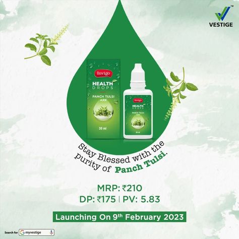 𝗖𝗼𝗺𝗶𝗻𝗴 𝗦𝗼𝗼𝗻 😊 The healing drops that come with the blessings and purity of the Tulsi Ark are going to be yours soon. The goodness of tulsi is coming to you on February 9, 2023. #vestproduct #vestige #tulsiji #immunity #tulsidrop #droppingsoon Hindi And English, Health Care Products, Anti Ageing, Nutritional Supplements, Side Effects, Care Products, Coming Soon, Low Price, Health Care