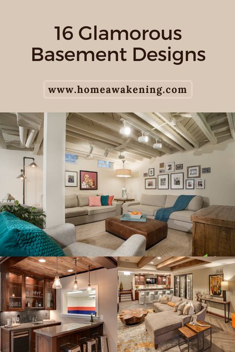 Discover 16 glamorous ideas for finishing your basement #homedecor #decorating #basement Narrow Basement Ideas, Decorating Basement, Basement Finishing Ideas, Basement Remodeling Before And After, Small Basement Design, Basement Paint, Open Basement, Leaking Basement, Basement Paint Colors