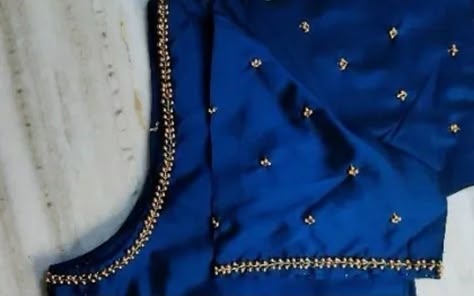 Navy Blue Aari Work Blouse Design, Blue Aari Work Blouse Design, Dark Blue Blouse Designs, Blue Aari Work Blouse, Aari Work Blouse Design, 50 Blouse Designs, Blue Blouse Designs, Dark Blue Blouse, Aari Design