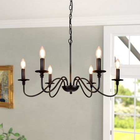 Chandelier Modern Black, Black Iron Chandelier Overstock, Simple Chandelier Black, Black Chandelier Dining Room Wrought Iron Light Fixtures, Kitchen Island Industrial, Black Pendant Light Kitchen, Chandelier Classic, Black Farmhouse Chandelier Lowe's, Candle Ceiling