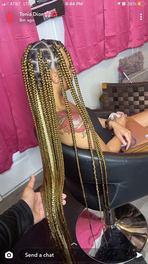 613 Jumbo Knotless Braids, Blonde Jumbo Braids, Large Knotless Box Braids With Color, Blonde Jumbo Knotless Braids, 27 Knotless Braids, 27 And 613 Knotless Braids, Braids Sizes, Box Braids Sizes, Large Knotless