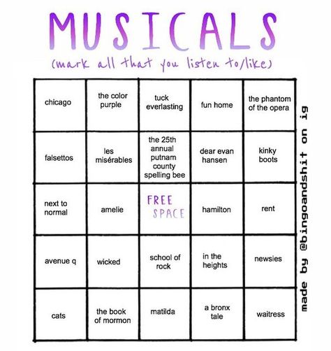 Musical Theatre List, Theater Kid Memes, Grand Theatre, Bee Free, List Challenges, Theater Kid, Spelling Bee, Newsies, Movie Nights