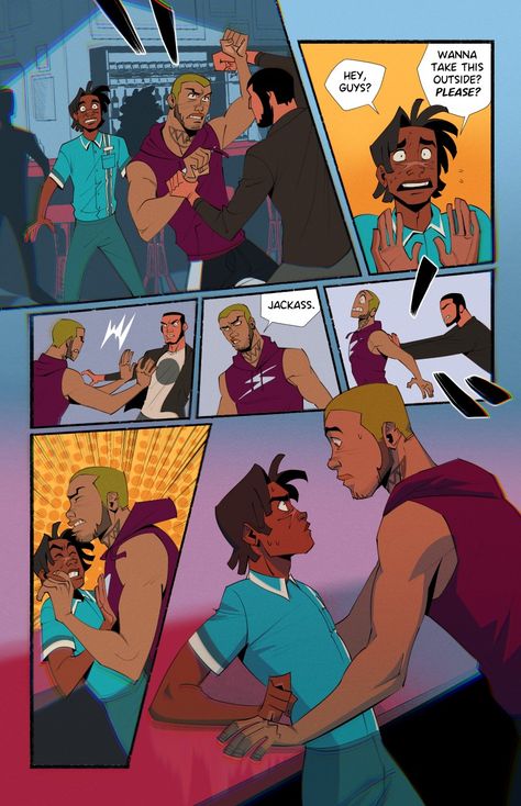 Artist: @marsoid  Comic: Ride or Die Drawing Poses Male, Comic Pages, Fandom Drawing, Lgbtq Funny, Comic Layout, Lgbt Art, Queer Art, Webtoon Comics, Street Racing