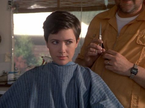 "In your dreams Fleishman!" Parted Pixie Haircut, Janine Turner, Curled Pixie Cut, Curled Pixie, Cute Pixie Cuts, Northern Exposure, Bad Breakup, Hair Appointment, Best Pixie Cuts