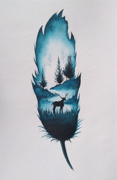 Nature Drawing Ideas Watercolour, Monochromatic Painting Watercolors, Monochromatic Drawing Ideas, Monochromatic Painting Ideas Monochrome, Monochromatic Art Ideas, Monochromatic Painting Easy, Monochromatic Art Painting, Aesthetic Watercolour Painting, Monochromatic Painting Ideas