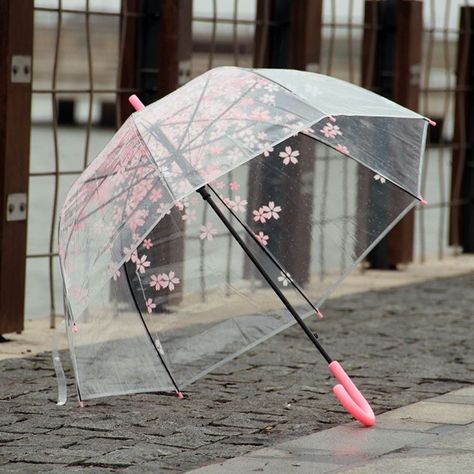 Aesthetic Umbrella, Fancy Umbrella, Bubble Dome, Bubble Umbrella, Transparent Umbrella, Cute Umbrellas, Cherry Flower, Head And Shoulders, Umbrella Designs