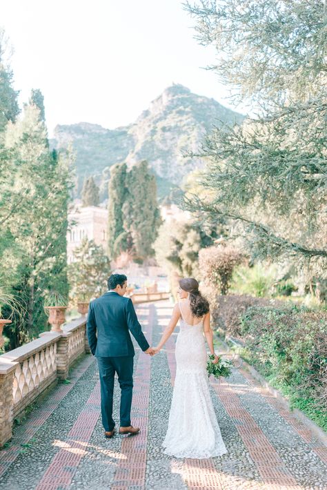 Sicily Elopement Wedding With Bride In Wtoo By Watters And BHLDN Accessories With Images From Sarah Jane Ethan Photography Sicily Elopement, Bhldn Accessories, Destination Wedding Etiquette, Best Destination Wedding Locations, Wtoo By Watters, Bhldn Bride, Elopement Weddings, Sicily Wedding, Destination Wedding Favors