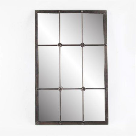 Metal Window Frame Wall Mirror Windowpane Mirror Living Room, Black Frame Window Mirror, Industrial Window Mirror, Rectangular Window Pane Mirror, Metal Arched Window Mirror, Window Frame Mirror, Metal Window Frames, Window Pane Mirror, Classic Window