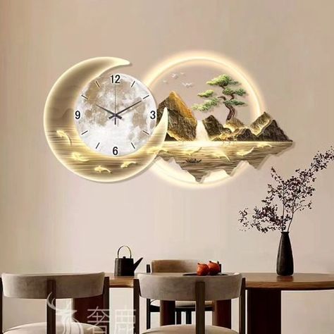 Luxury Large Wall Clocks Modern Art Mural Led Aesthetic Silent Wall Watch Creative Restaurant Reloj De Pared Home Decoration Link 👇👇👇👇👇👇👇👇 https://s.click.aliexpress.com/e/_Ezq8tX5 Wall Decor With Clock, Led Aesthetic, Wall Clocks Modern, Large Wall Clocks, Creative Restaurant, T Shirt Hacks, Large Wall Clock Modern, Wall Watch, Clock Wall