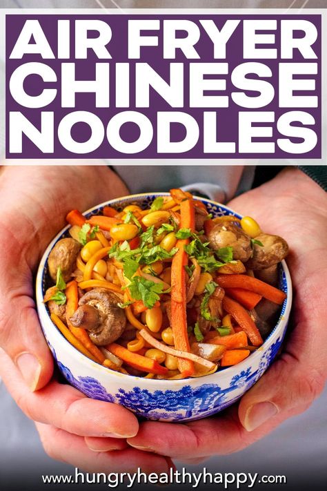 Noodles In Air Fryer, Air Fryer Noodle Recipes, Air Fryer Noodles, Air Fryer Chinese, Soy Sauce Dressing, Chinese Noodle Recipes, Tefal Actifry, Healthy Chinese Recipes, Crunchy Vegetables