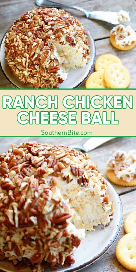 Ranch Chicken Cheese Ball Ranch Chicken Cheese Ball, Cream Cheese Ball Dip For Crackers, Chicken Ranch Cheeseball, Chicken Bacon Ranch Cheeseball, Appetizer Cheese Ball, Buffalo Cheese Ball, Cream Cheese Ball Recipes Easy, Buffalo Chicken Cheese Ball, Chicken Cheese Ball Recipes