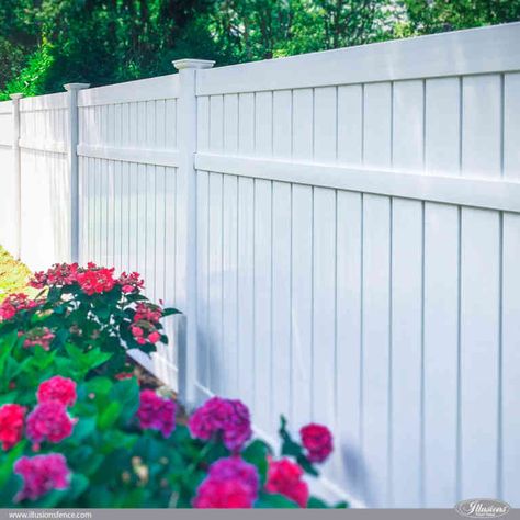 Pvc Fence Decorating Ideas, Vinyl Fence Landscaping, Lattice Fence Panels, Decks Ideas, Fence With Lattice Top, Post And Rail Fence, White Vinyl Fence, Privacy Fencing, Vinyl Fence Panels