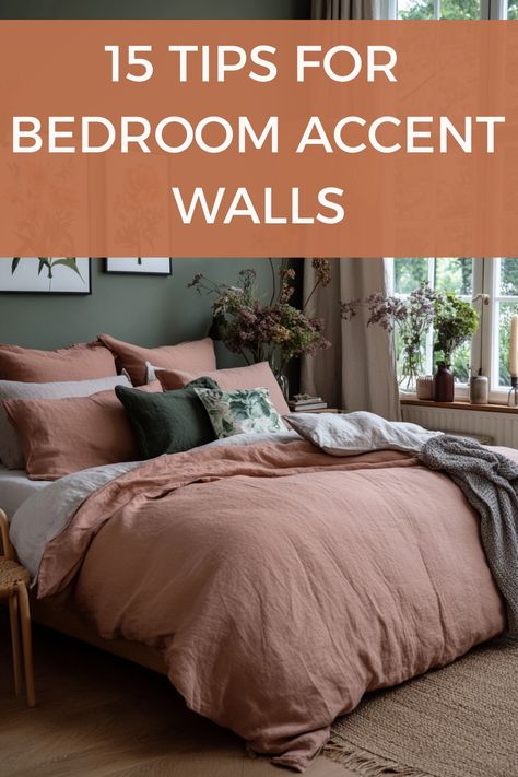 Design the perfect bedroom accent wall with these tips and design ideas. Paint Designs For Bedroom Walls, Interior Design Bedroom Wallpaper, Wall Behind Bed Ideas Interior Design, Bedroom Side Wall Decor Ideas, Wedding Photo In Bedroom, Bedroom Wall Behind Bed Ideas, Focal Point Wall Ideas, Diy Over The Bed Wall Decor, Pictures For Bedroom Walls Ideas