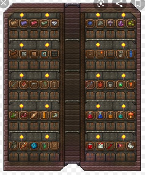 Terraria Garden, Terraria Storage Room Ideas, Terraria Build Ideas, Terraria Room Ideas, Terraria Chest Room, Terraria Storage Room, Terraria Builds, Terraria Game, Terraria Tips