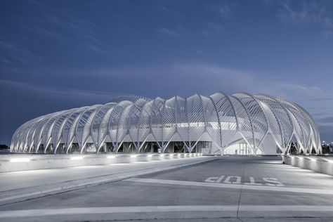 Photo: Julian Parkinson Etfe Roof, Oscar Niemeyer Architecture, Architecture Community, Polytechnic University, Fantasy Architecture, Stadium Architecture, Paper Architecture, Rem Koolhaas, New Architecture