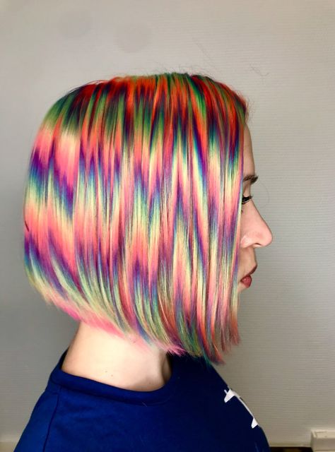 Glitch Hair - INFRINGE Glitch Hair, Prism Hair, Egirl Hair, Brown Bob Hair, Gemini Hair, Bob Hair Color, Rave Hair, Hair Color Options, Hair School