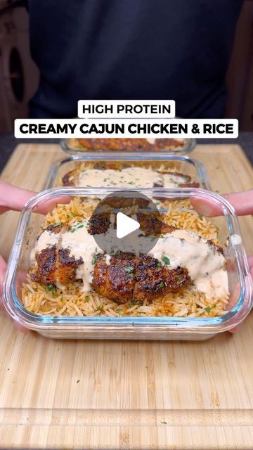 Jalal on Instagram: "High Protein Creamy Cajun Chicken & Rice! Only 532 Calories🍗🔥🍚  There’s no reason for you to be eating plain chicken and rice!  Macros Per Serving (4 Total)  532 Calories | 53g Protein | 43g Carbs | 15g Fat  Ingredients (4 Servings)  Cajun Seasoning Mix  - 1 Tsp Salt - 1 Tsp Black Pepper - 1 Tsp Garlic Powder - 1 Tsp Onion Powder - 1 Tsp Oregano - 1 Tsp Thyme - 1 Tsp Paprika - 1 Tsp Chilli Powder  Chicken Marinade  - 800g Chicken Breast cut into halves - 1.5 Cajun Seasoning Mix - 2 Tsp Olive Oil - 25g Grass Fed Butter For Cooking  Fluffy Cajun Rice  - 1 Medium Chopped Red Onion - 4-5 Chopped Garlic Cloves - 1/2 Cajun Season Mix - Fresh Parsley  Creamy Sauce  - 15g Grass Fed Butter - 1/2 Cajun Seasoning Mix - 250ml Milk - 150g Light Cream Cheese - 40g Parmesan  My Ne Cajun Chicken Rice, Cajun Chicken And Rice, Cajun Seasoning Mix, Cajun Rice, Creamy Cajun Chicken, Chicken Protein, Tummy Yummy, Healthy High Protein Meals, Creamy Rice