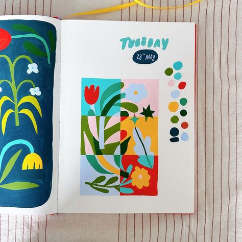 Sketchbook Collage, Communication Art, Color Palette Design, First Page, Art Quilts, Kids Design, Colour Palette, Flower Painting, Art Projects