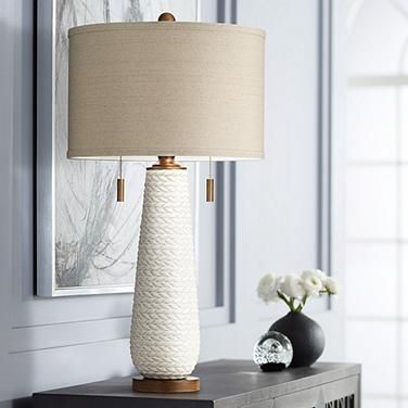 Possini Euro Kingston 32 3/4" High Pull Chain White Ceramic Table Lamp Tall Table Lamps Target, White Farmhouse Table, Mid Century Modern Table Lamps, Farmhouse Table Lamps, Modern Farmhouse Table, Mid Century Table Lamp, Mid Century Modern Table, Bedside Night Stands, Contemporary Table Lamps