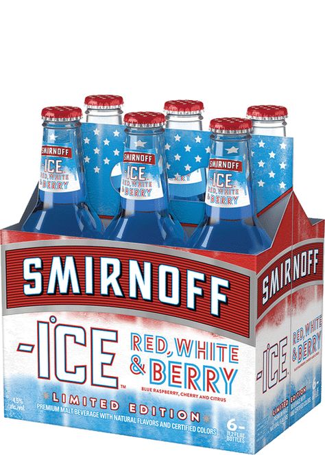 United States- Flavored Malt Beverages. Smirnoff Red, White & Berry has the cooling taste of Cherry, Citrus and Sweet Blue Raspberry flavors all combined for a refreshingly delicious taste of freedom. Perfect as a chilled shot or mixed in your favorite summer cocktail. Smirnoff Ice Flavors, Peach Bellini Cocktail, Smirnoff Red, Vodka Wine, Pretty Alcoholic Drinks, Smirnoff Ice, Cocktail Drinks Alcoholic, Smirnoff Vodka, Mixed Drinks Alcohol