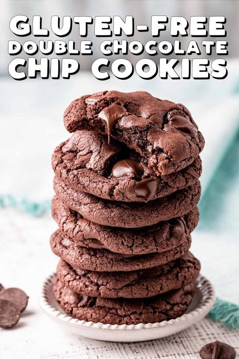 Gluten Free Chocolate Cookies, Cookies Gluten Free, Gluten Free Cookie Recipes, Gluten Free Chocolate Chip Cookies, Double Chocolate Chip Cookies, Gluten Free Chocolate Chip, Frozen Cookies, Gf Desserts, Gluten Free Sweets