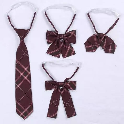 Bowtie Outfit, Plaid Uniform, Choir Uniforms, Tie Drawing, School Uniform Accessories, Types Of Ties, Steampunk Artwork, Uniform Skirt, Japanese Uniform