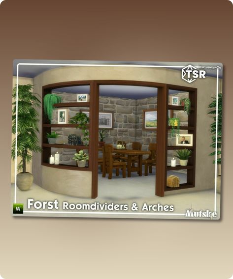 This is a Set with 10 Creations – Click here to show all You can mix and match these of roomdividers and arches. This set is for the small curved wall. They come in 8 colors and they have all slots to put some clutter on. Make sure that your game is fully patched andContinue reading "Forst Curved Bookcases And Arches Model 3 By Mutske" #gaming #sims #construction #objects #sims4 #sims4cc Round Stairs, Hall House, Arch Model, Curved Walls, Best Sims, Family Fashion, Sims 4 Build, Kitchen Living, Sims 4 Custom Content