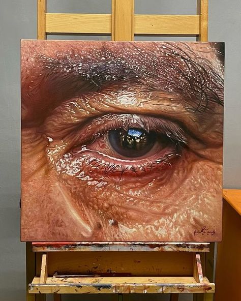 Hyper Realistic Portrait Drawing, Hyper Realistic Oil Painting, Realism Painting Ideas, Hyper Realism Art, Paintings Realism, Hyper Realistic Drawings, Hyperrealistic Painting, Realistic Portrait Painting, Oil Painting Realism