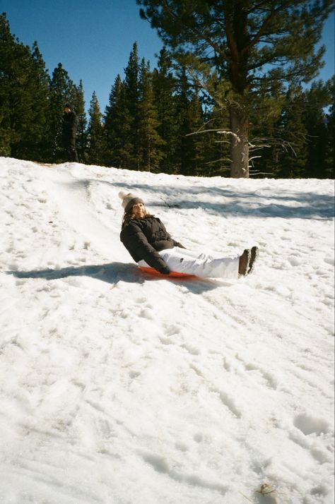 Winter sledding on film in snow film photography cold weather inspo Winter Sledding, Snow Pics, Winter Wishlist, Winter Arc, Snow Sled, Winter Trip, Snow Trip, Snow Fun, Winter Inspo