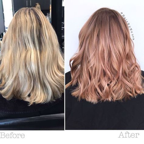 Rose Gold Formula, Blond Rose, Gold Hair Colors, Hair Color Rose Gold, Diy Hair Color, Luxy Hair, Strawberry Blonde Hair, Rose Gold Hair, Brown Blonde Hair